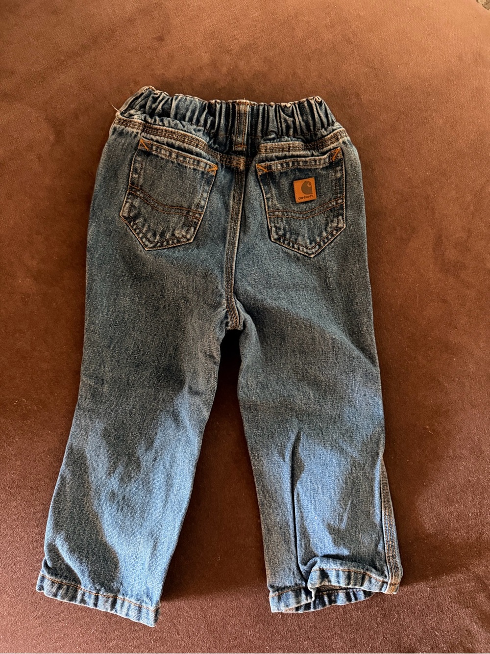 Carhartt Kids Denim Jeans in Medium Blue with Elastic Waist